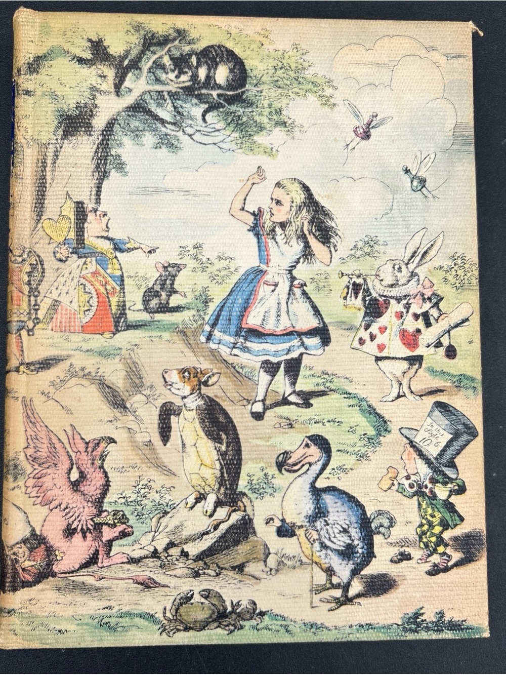 Alice in Wonderland Illustrated Canvas Print - Vintage Storybook Scene